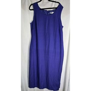 Coldwater Creek Maxi Dress Women 20W  Purple‎ Linen Blend Modest Sleeveless